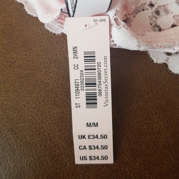 Victoria's Secret BBV Deep V Crop Bralette pink M - Picture 2 of 2